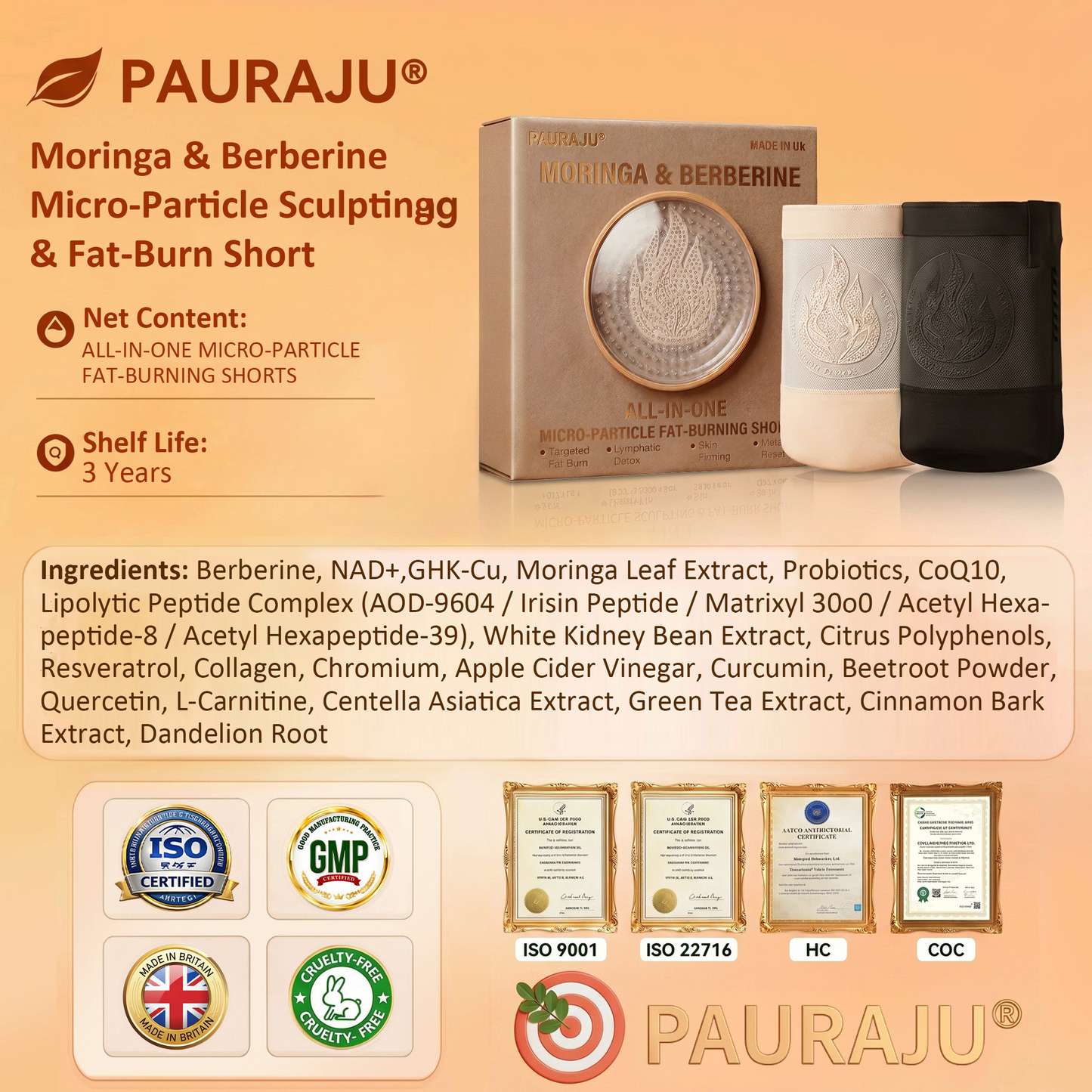 🧧🎈PAURAJU® 30-Min All-in-One Micro-Particle Fat-Burning Shorts✅Ignites deep microcirculation to melt fat, flush toxins, and reverse metabolic aging.