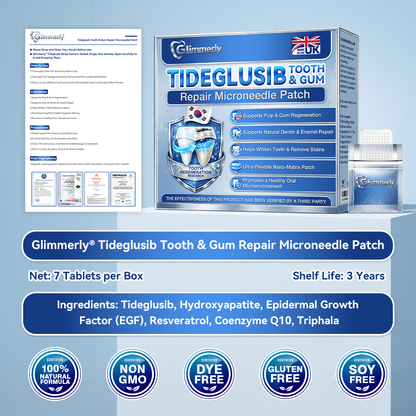 🦷𝐆𝐥𝐢𝐦𝐦𝐞𝐫𝐥𝐲® 🎟️𝐓𝐢𝐝𝐞𝐠𝐥𝐮𝐬𝐢𝐛 𝐓𝐨𝐨𝐭𝐡 & 𝐆𝐮𝐦 𝐑𝐞𝐩𝐚𝐢𝐫 𝐌𝐢𝐜𝐫𝐨𝐧𝐞𝐞𝐝𝐥𝐞 𝐏𝐚𝐭𝐜𝐡  | 𝐀𝐝𝐯𝐚𝐧𝐜𝐞𝐝 𝐒𝐭𝐞𝐦-𝐂𝐞𝐥𝐥 𝐀𝐜𝐭𝐢𝐯𝐚𝐭𝐢𝐨𝐧 𝐓𝐞𝐞𝐭𝐡 𝐒𝐭𝐫𝐢𝐩𝐬(🦷𝐑𝐞𝐛𝐮𝐢𝐥𝐝 𝐄𝐧𝐚𝐦𝐞𝐥 & 𝐃𝐞𝐧𝐭𝐢𝐧 • 𝐒𝐭𝐫𝐞𝐧𝐠𝐭𝐡𝐞𝐧 𝐆𝐮𝐦𝐬 • 𝐄𝐫𝐚𝐝𝐢𝐜𝐚𝐭𝐞 𝐓𝐚𝐫𝐭𝐚𝐫 & 𝐎𝐝𝐨𝐫 • 𝐒𝐭𝐨𝐩 𝐓𝐨𝐨𝐭𝐡 𝐒𝐞𝐧𝐬𝐢𝐭𝐢𝐯𝐢𝐭𝐲)